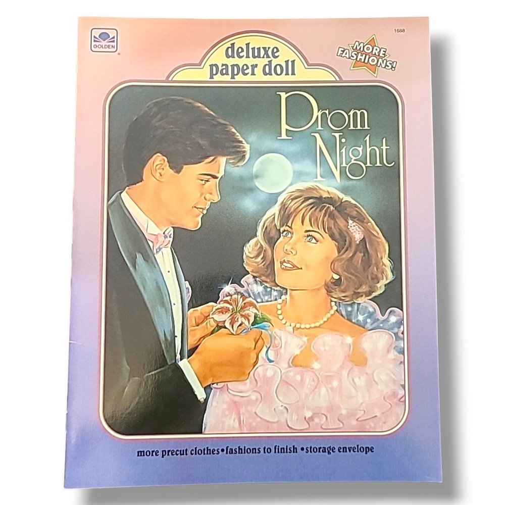 1991 Prom Night Deluxe Paper Dolls Golden Book Uncut‎ Complete Precut Fashions